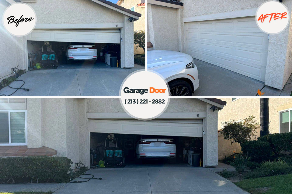 Before and after: garage door company Greenfield, IL